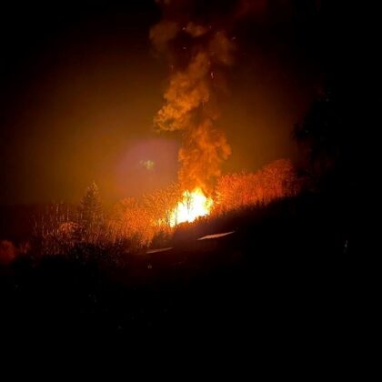 Požár chaty 28. 12. 2021- Pikovice